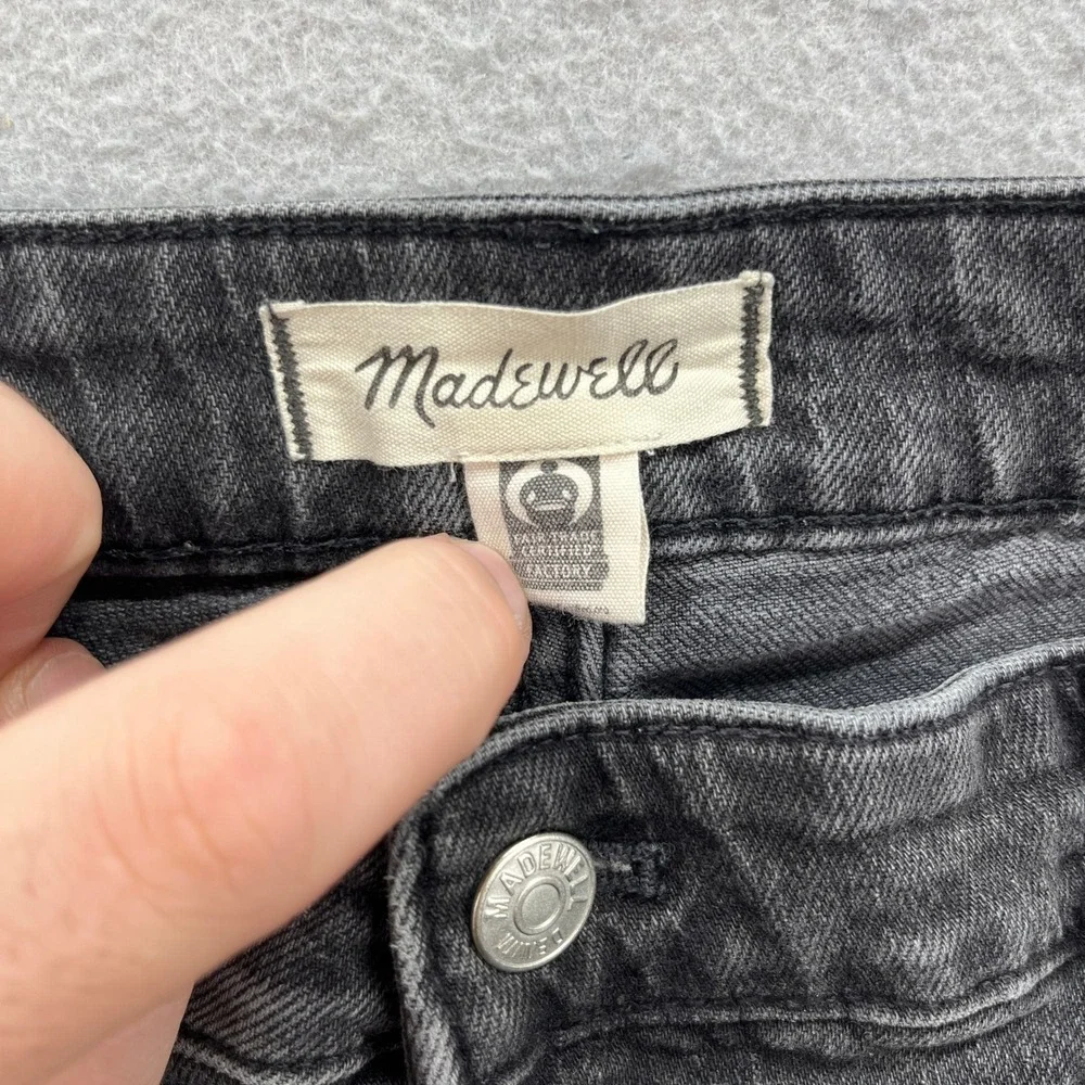Madewell Jean Shorts Womens 20W Black Denim The Perfect Cut Off Frayed Casual